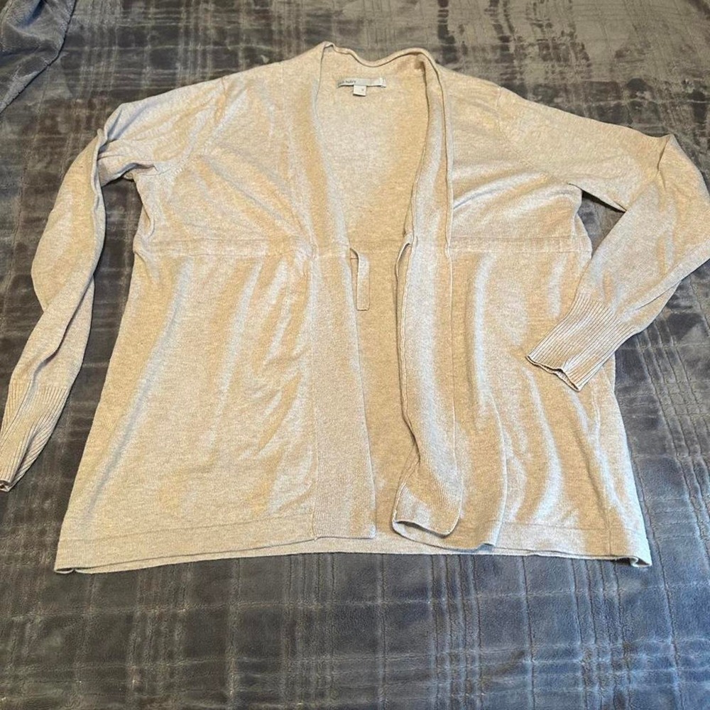 cream cardigan